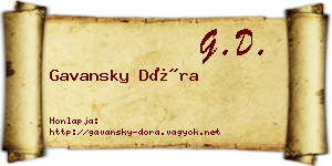 Gavansky Dóra névjegykártya